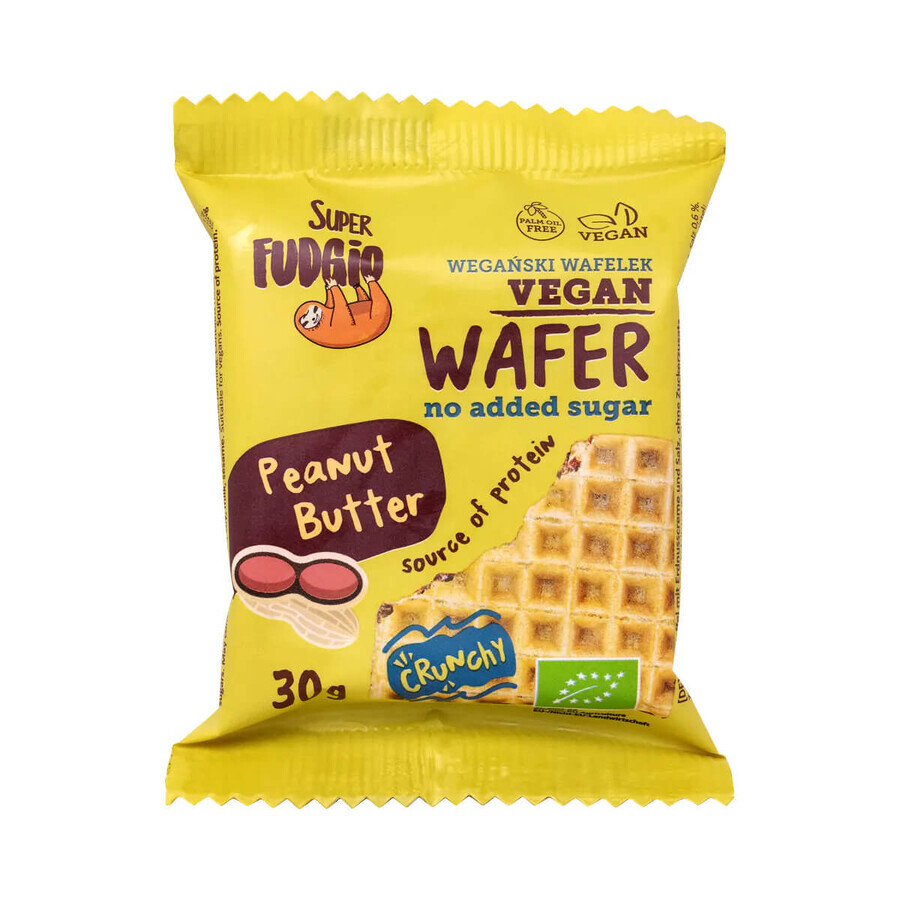 Napolitana au beurre de cacahuètes bio, 30 g, Super Fudgio