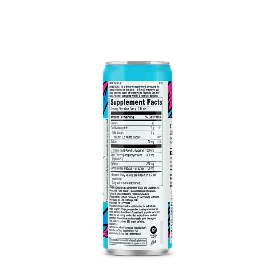 Beyond Raw Lit Charged, Enegizant Cu Aroma De Snow Cone, 355 ml, GNC