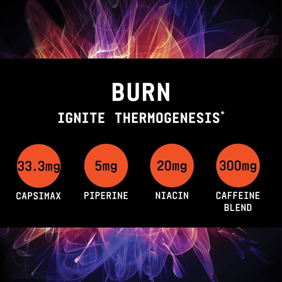 Beyond Raw® Burn MF™, bruciatore di grasso termogenico, 90 capsule, GNC