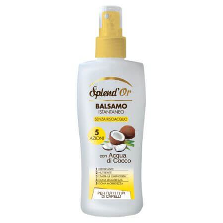 Balsamo spray all'acqua di cocco senza risciacquo 200 ml, Splend'or