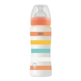 Biberon WB en PP avec tétine en silicone à débit rapide Unisexe, 4 mois+, Orange, 330 ml, Chicco