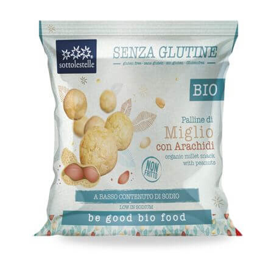 Boules de millet et cacahuètes bio sans gluten, 75 g, Sottolestelle