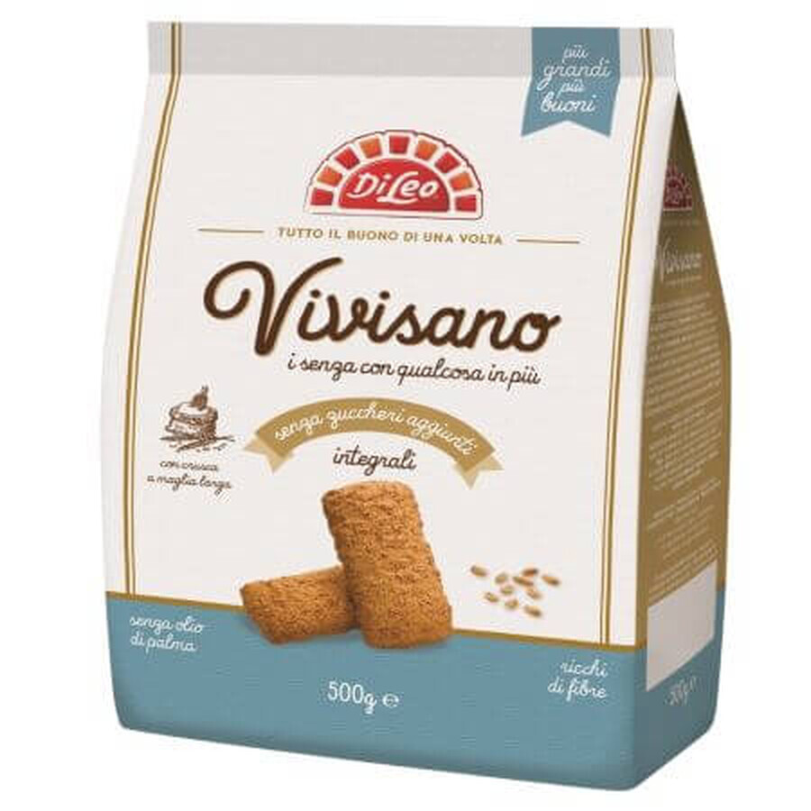Biscotti integrali senza zucchero Vivisano, 500 g, Di Leo