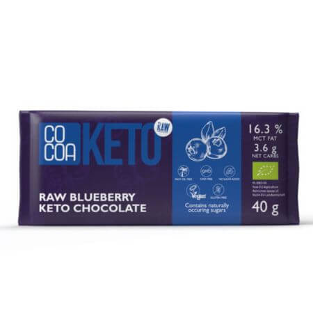 Chocolat biologique aux myrtilles Keto, 40 g, Cacao