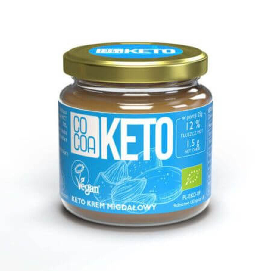 Crème d'amande biologique avec huile de coco MCT Keto, 200 g, cacao