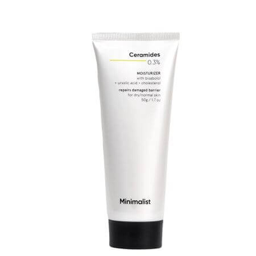 Crema hidratante con 0,3% de ceramidas y bisabolol, 50 g, Minimalista