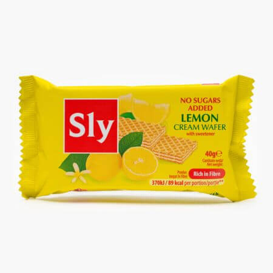 Gaufres à la crème de citron, sans sucre, 40 g, Sly Nutrition