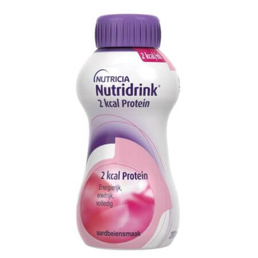 Nutridrink avec arôme de fraise 2 kcal Protéines, 200 ml, Nutricia