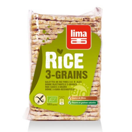 Riz rond expansé à 3 grains Bio, 130 g, Lima