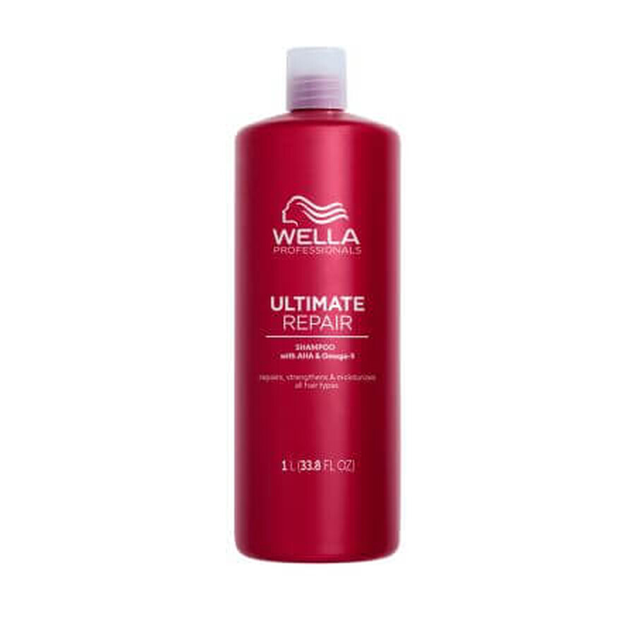 Shampoo con AHA e Omega 9 per capelli danneggiati Ultimate Repair, 1 litro, Wella Professionals