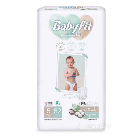 Scutece Bio tip chilot Jumbo Junior, Nr. 5, 11-25 kg, 52 bucati, Babyfit