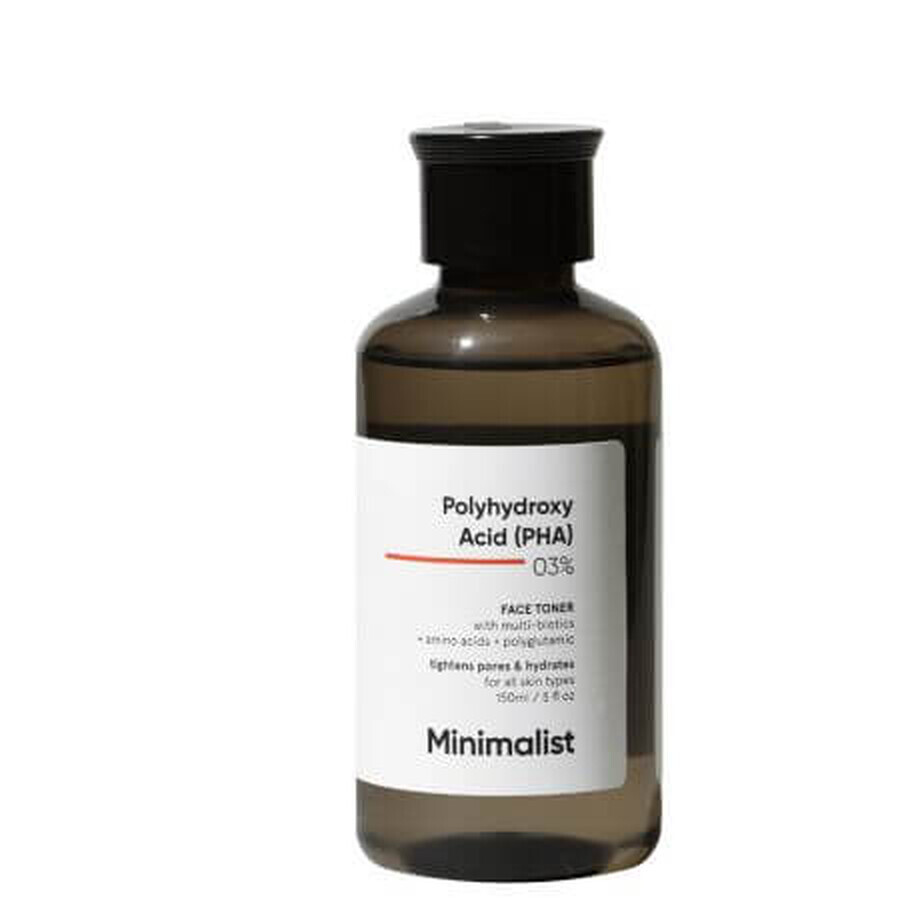 Tonique exfoliant avec 3% d'acide PHA, 150 ml, Minimalist