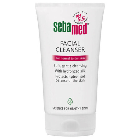 Gel nettoyant dermatologique pour le visage - peaux sèches et normales, 150 ml, Sebamed