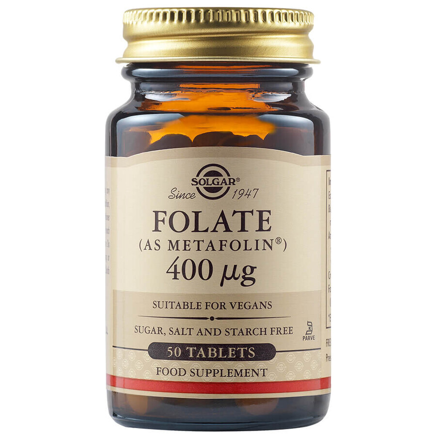 Folsäure Folat 400 ug, 50 Tabletten, Solgar Bewertungen