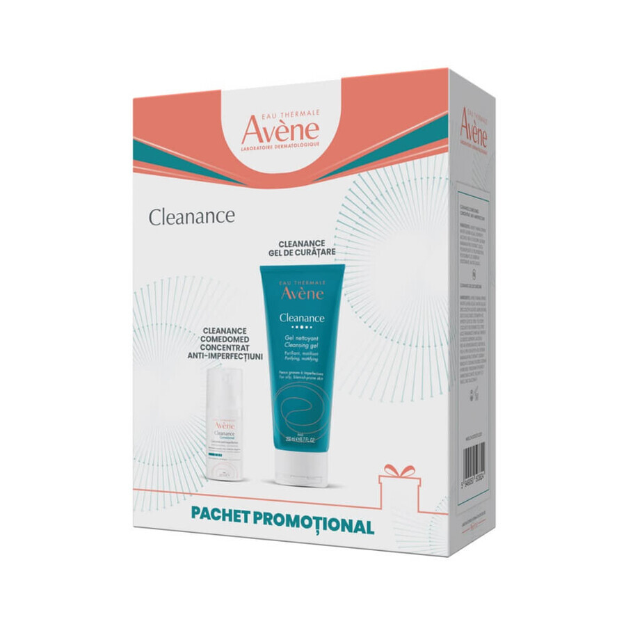 Concentré anti-imperfections pour peaux acnéiques Comedomed Cleanance, 30 ml + Gel nettoyant Cleanance 200 ml, Avène