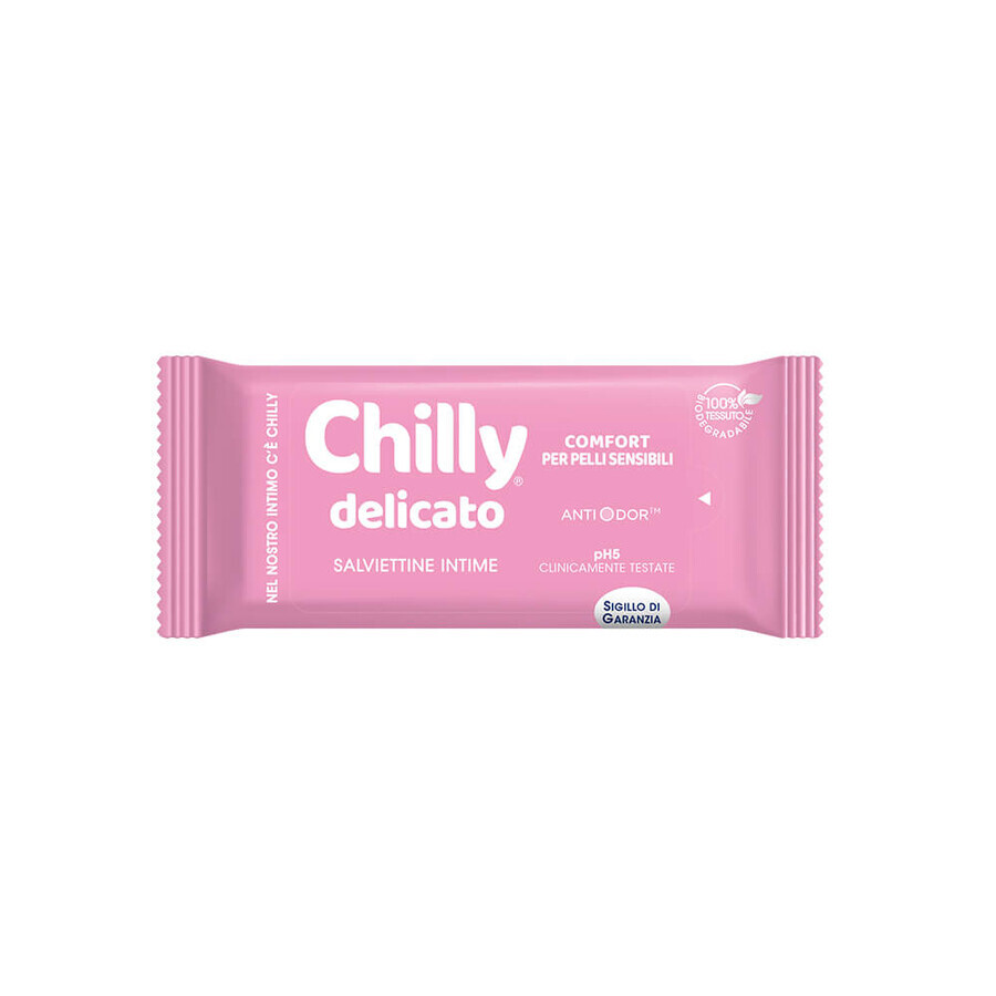 Toallitas higiene íntima, Delicadas, 12 unidades, Chilly