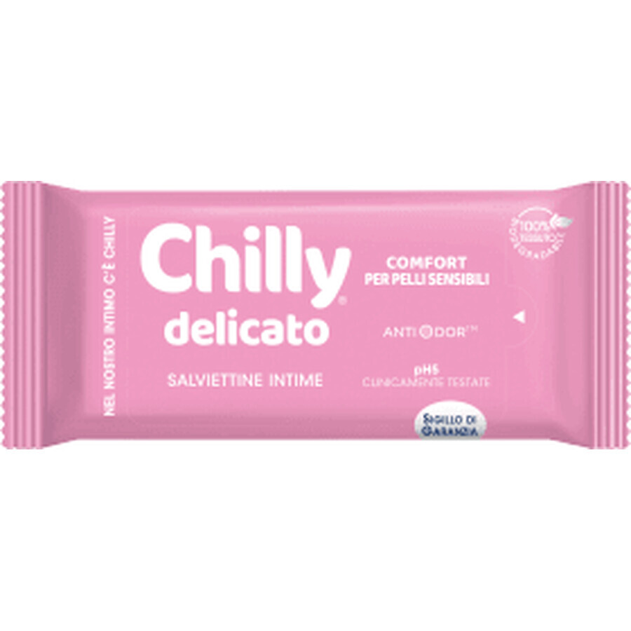 Toallitas higiene íntima, Delicadas, 12 unidades, Chilly