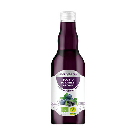 Organic blueberry and chokeberry juice, 200 ml, MerryBerry