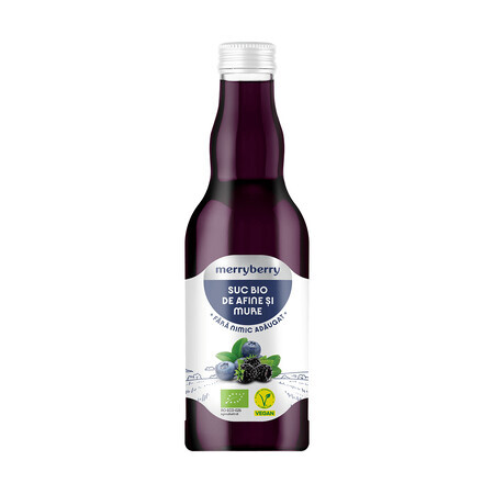 Organic blueberry and blackberry juice, 200 ml, MerryBerry