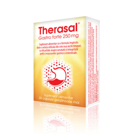 Nahrungsergänzungsmittel für die Gesundheit von Haut und Magenschleimhaut Therasal Gastro Forte 250 mg, 30 Kapseln, Vedra