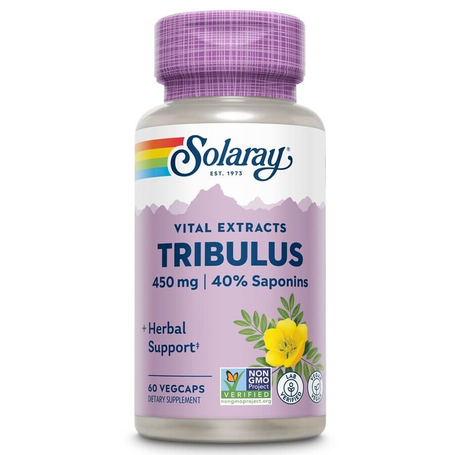 Extrait de fruit de Tribulus, 450 mg, 60 gélules végétales, Secom