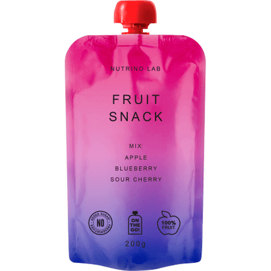 Nutrino Lab Snack, compote de pommes, myrtilles et airelles, 200 g