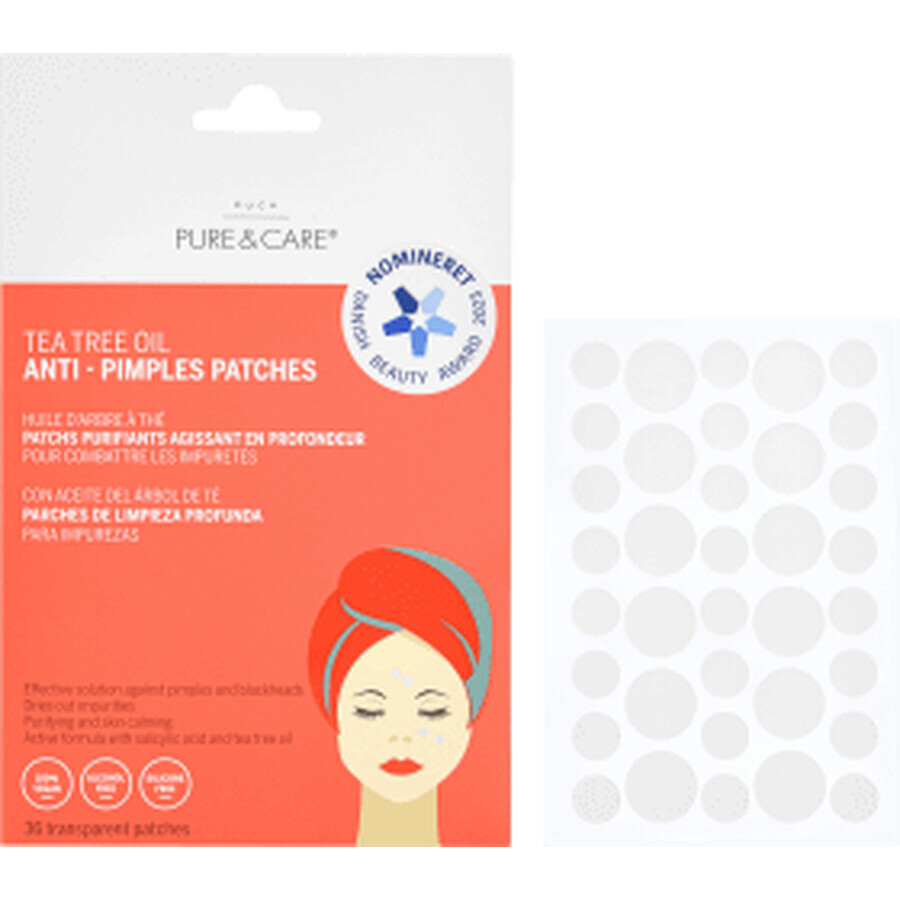 Puca Pure&Care Patchs anti-acné à l'arbre à thé, 36 pièces