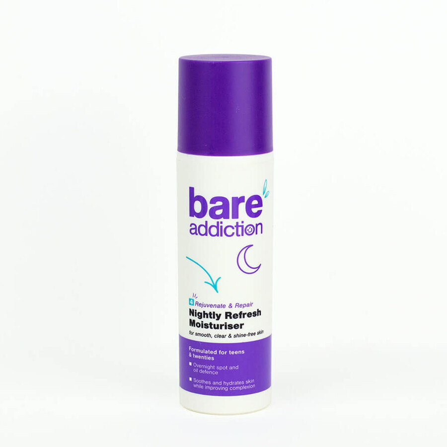 Refreshing night cream for young people and teenagers, Bare Addiction, 50 ml