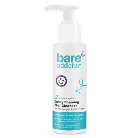 Bare Addiction Daily Facial Cleansing Gel for young people and teenagers, 150 ml