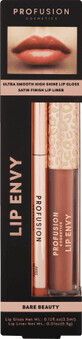 Lip Envy Bare Beauty Lip Envy Set, gloss et crayon &#224; l&#232;vres ultra doux et brillant avec un fini satin&#233;, Profusion Cosmetics, 3,5 ml + 0,3 g