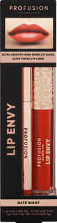 Lip Envy Date Night Lip Envy Set, gloss et crayon &#224; l&#232;vres ultra doux et brillant avec un fini satin&#233;, Profusion Cosmetics, 3,5 ml + 0,3 g