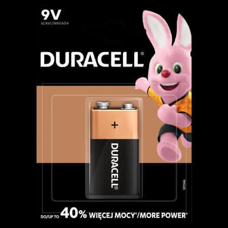 9V-Alkalibatterie, 1 Stück, Duracell