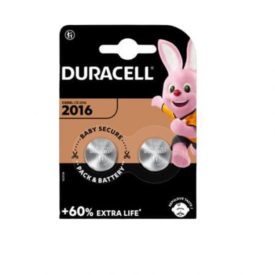 Batterie al litio rotonde 3V 2016, 2 pezzi, Duracell