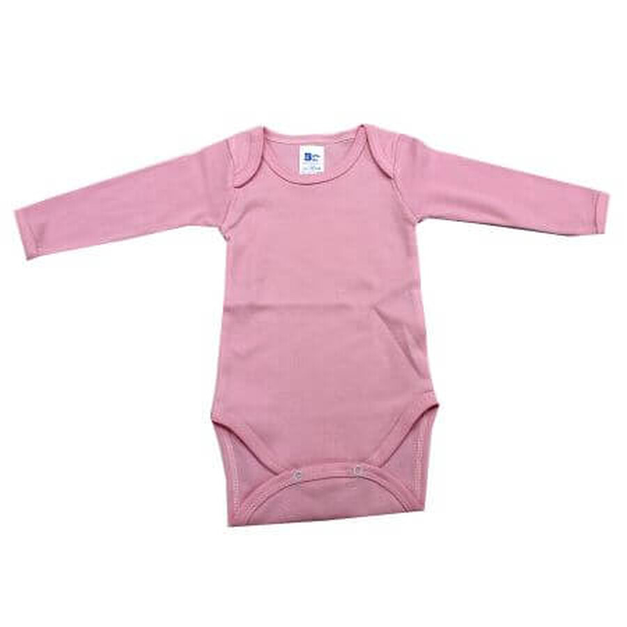 Body in cotone a maniche lunghe a costine, 12-18 mesi, rosa, Baltic Bebe