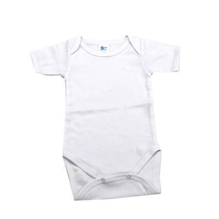 Body en coton côtelé à manches courtes, 12-18 mois, blanc, Baltic Baby