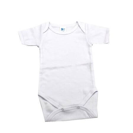 Body a maniche corte in cotone a coste, 18-24 mesi, bianco, Baltic Baby