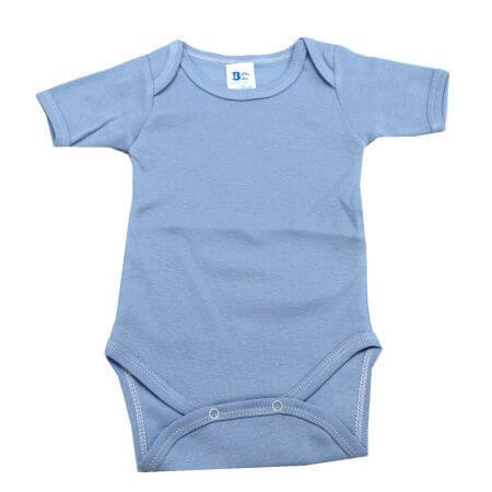 Body in cotone a coste con manica corta, 6-12 mesi, blu, Baltic Bebe