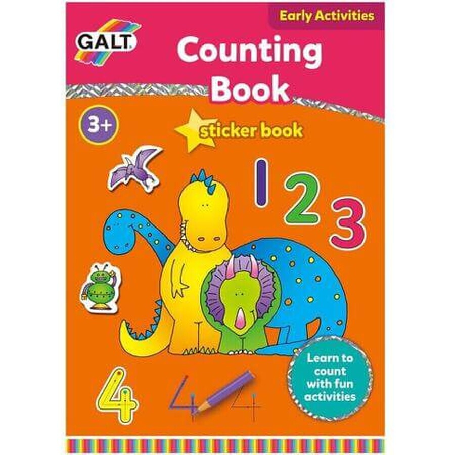 Cahier d'activités avec activités et autocollants, Apprendre à compter, + 3 ans, Galt