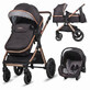 Passeggino trasformabile Melora 3 in 1, nero diamante, Coccolle