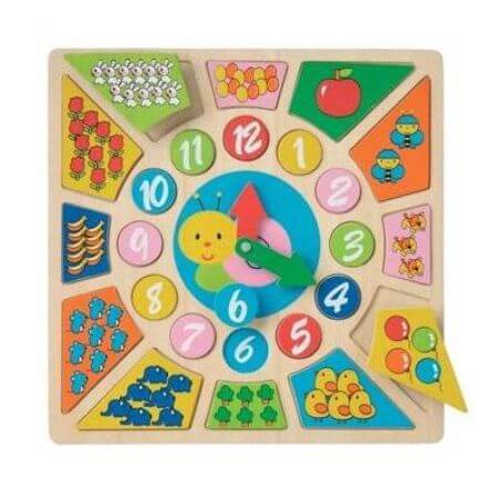 Horloge éducative en bois, New Classic Toys