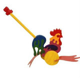 Cheerful Rooster Push Toy, 14003, Fauna