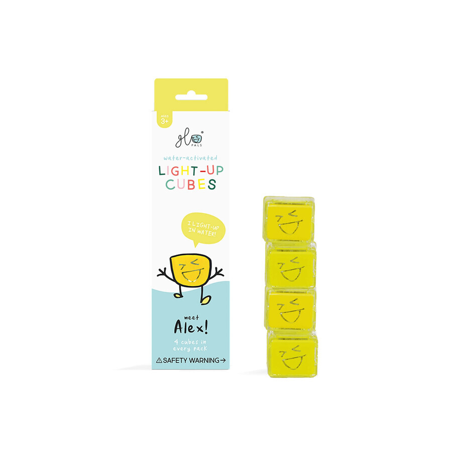 Jouet sensoriel lumineux Alex Glo Cube, 3 ans et +, jaune, Glo Pals