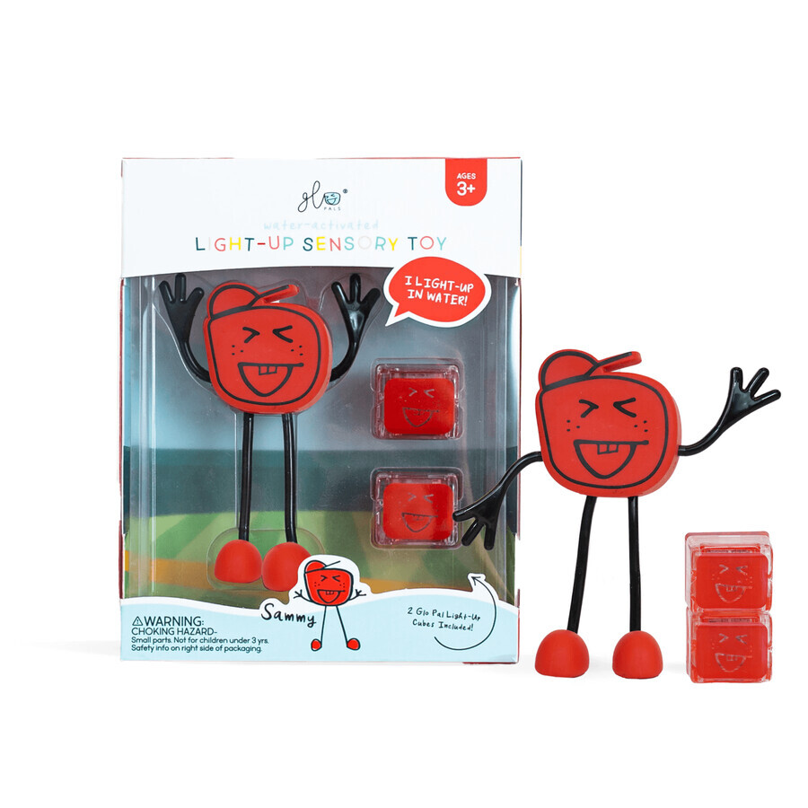 Jouet sensoriel lumineux Sammy Glo Pal, 3 ans et plus, rouge, Glo Pals