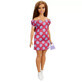 Poup&#233;e Barbie Fashionista, robe en satin &#224; pois roses, Barbie