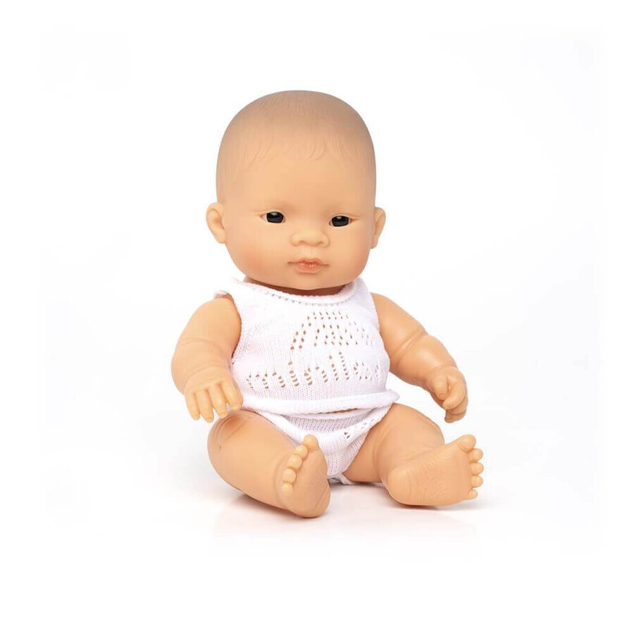Poupée bébé garçon asiatique, 21 Cm, +10 mois, Miniland
