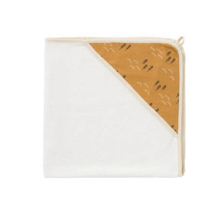 Serviette de bain à capuche pour bébé Woods Spruce Yellow, 75x75cm, Fresk