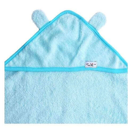 Serviette de bain avec oreilles de bébé, 100x100 cm, Bleu, Tuxi Brands