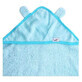 Serviette de bain avec oreilles de b&#233;b&#233;, 100x100 cm, Bleu, Tuxi Brands