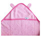 Asciugamano con cappuccio e orecchie da bambino, 100x100 cm, rosa, Tuxi Brands