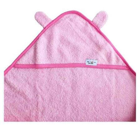 Serviette de bain à capuche avec oreilles, 80x80 cm, Rose, Tuxi Brands